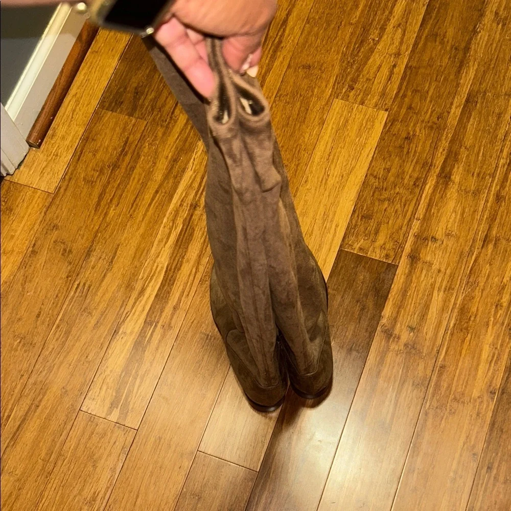 ALDO Taupe Faux Suede Over the Knee Boots Women’s Size 8